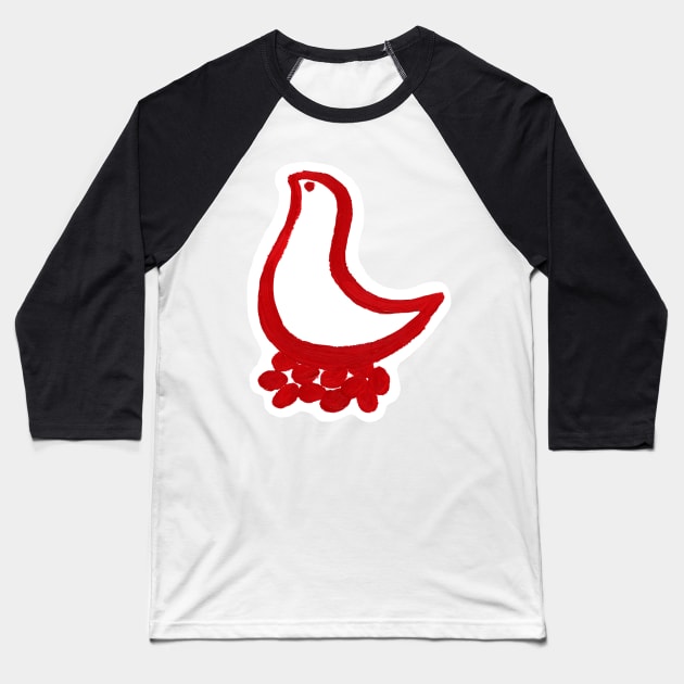 Little bird and red eggs (cut-out) Baseball T-Shirt by FJBourne